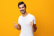 © SHOTPRIME STUDIO - Mockup man t-shirt template studio portrait