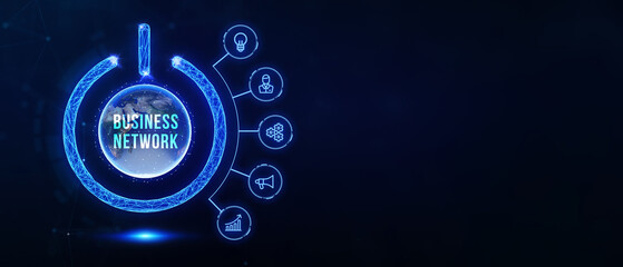 Wall Mural - business, technology, internet and network concept. online business network. 3d illustration
