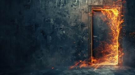 a locked door with ominous energy bursting out of the cracks