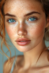 Poster - portrait of perfect skin with freckles