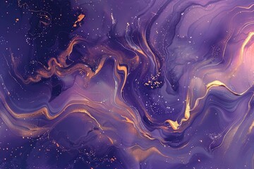 Wall Mural - an abstract cosmic background with swirling gold metallic foil accents resembling galaxies and nebul