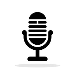 Wall Mural - mic icon. black radio mic symbol on white background. microphone symbol.