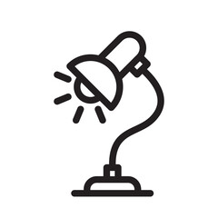 Wall Mural - desk lamp icon. black linear symbol of desk lamp on white background. vector illustration.