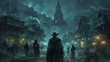 Illustrate the chilling encounter between Western outlaws and vengeful spirits in a ghost town filled with ominous messages and cryptic symbols