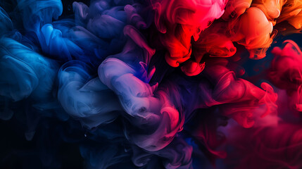 Wall Mural - Black background with colorful splashes of water.