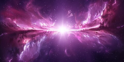 Wall Mural - A Vibrant Cosmic Explosion Sheds Light Across the Vast Universe, Generative AI