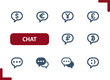 Chat Bubbles Icons. Speech Bubble, Money, Dollar, Euro, Yen, Yuan, Ruble, Pound, Bitcoin Icon