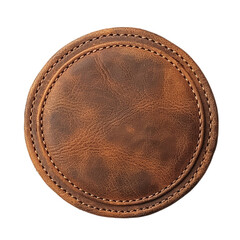leather label isolated on transparent background.