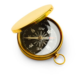 Wall Mural - Golden vintage compass