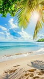 Fototapeta Przestrzenne - Exotic Sunshine Beach. Paradise island place in ocean