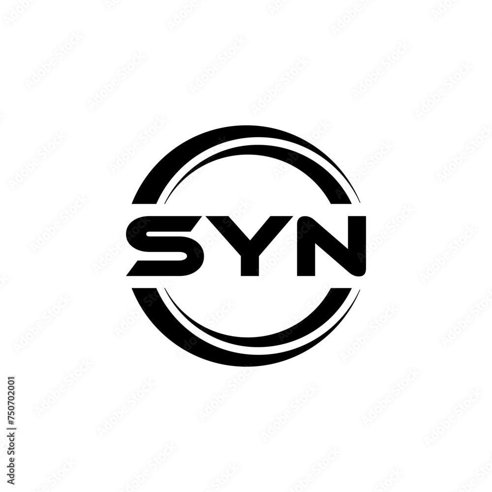 SYN letter logo design with white background in illustrator, vector ...