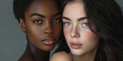 Poster - Portrait of multiracial women in studio looking at camera