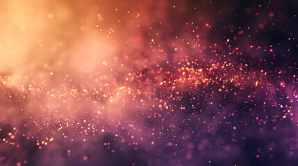 Wall Mural - Glowing orange and purple particles float in a dark background.