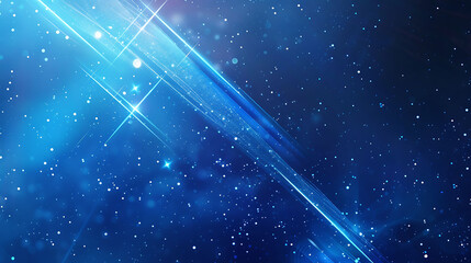 Wall Mural - Blue abstract background with glowing stars.