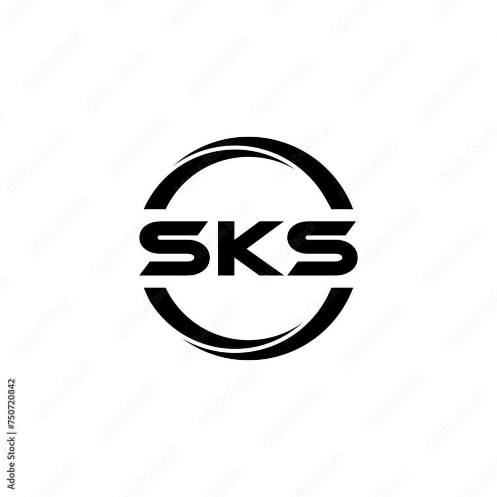 Stock-Vektorgrafik „SKS letter logo design with white background in ...