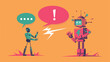 © Megan - Quarrel and fight between man and robot exclamation