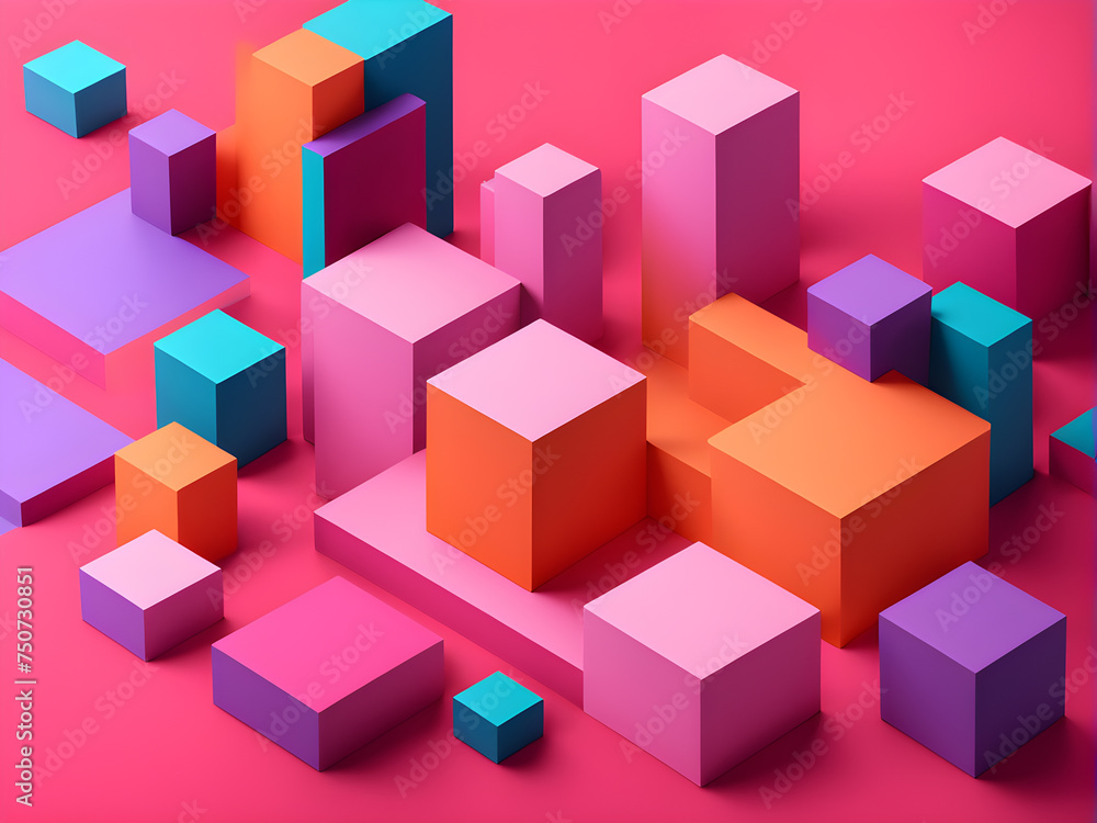 simple-vibrant-abstract-3d-geometry-background-featuring-bold-geometric-shapes-contrasting-colors