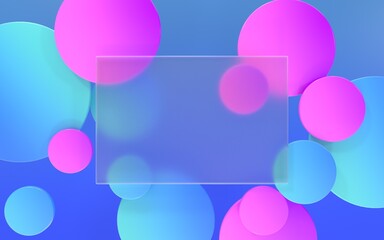 Abstract colorful background with a glassmorphism for product display