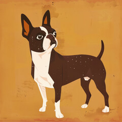 Wall Mural -  Stylized French Bulldog Illustration in minimalistic style