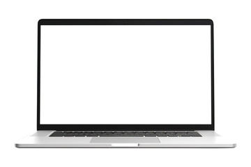 laptop computer with blank screen isolated on transparent background remove png, clipping path, pen 