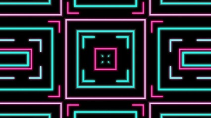 Glowing lines on black looping retro animated background version two