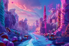 Fantasy Candy Land Location Background