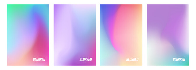 Leinwandbilder - Set of vibrant abstract backgrounds. Bright color gradients for creative graphic design. Vector illustration.