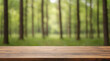 Default Empty wooden table with the blurred background of fore 0. Genrative.ai 