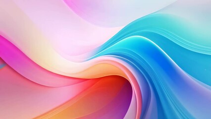 Poster - abstract background with smooth lines in pink, blue and orange colors, Abstract background. Colorful twisted shapes in motion, AI Generated