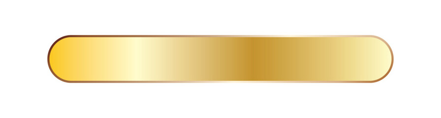 Canvas Print - long gold ribbon banner with gold frame on white background