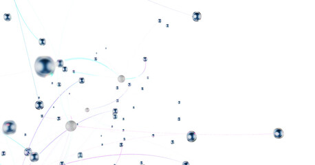 Fototapete - 3d network technology in future