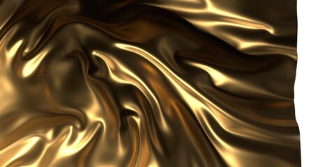 Poster - Radiant Drapery: Abstract 3D Gold Cloth Illustration with a Luminous Presence