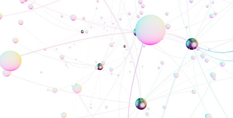 Leinwandbilder - 3d network technology in future
