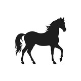 Fototapeta Konie - Vector A silhouette of a running horse isolated on white background