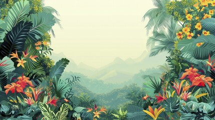 Poster - A detailed Earth Day border highlights biodiversity, spanning from jungles to deserts.