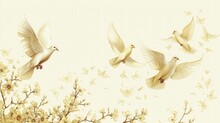 An Elegant Good Friday Design Showcases Doves Descending, Embodying Peace And The Holy Spirit's Presence.