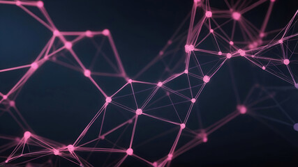 Abstract technology background with plexus effect, connected polygons, digital data visualization
