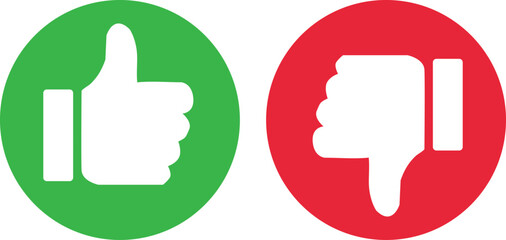 thumb up and thumb down sign. vector illustration
