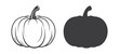 pumpkin outline vector illustration, silhouette 