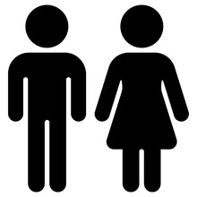 Man And Woman Icon, Simple Vector Design