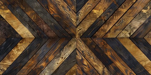 Wall Mural - A detailed view of a wooden wall featuring an intricate pattern, highlighting the craftsmanship and design of the structure.