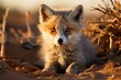 Desert fox hunting in the dunes., generative IA