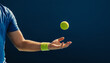 © Jacob Lund - Tennis player catching a mid air ball on the court