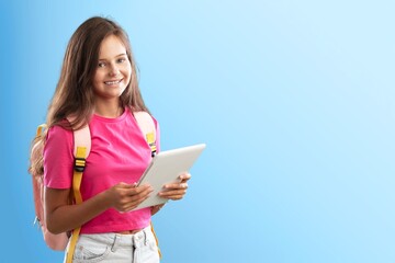 Wall Mural - Portrait happy student girl posing