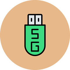 Poster - 5G Line Filled Circle Icon