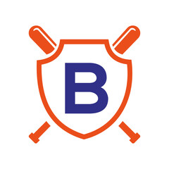 Letter B Baseball Logo Design Vector Template. Baseball Club Symbol