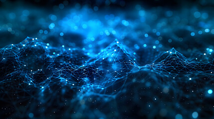 blue digital network background wallpaper stock photo, image, in the style of selective focus, cosmic landscape