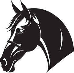 Wall Mural - Striking Horse Head Silhouette Vector Graphic