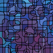abstract vector stained-glass mosaic background - blue and violet