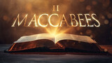 Fototapeta Uliczki - Book of 2 Maccabees. Open bible revealing the name of the book of the bible in a epic cinematic presentation. Ideal for slideshows, bible study, banners, landing pages, religious cults and more